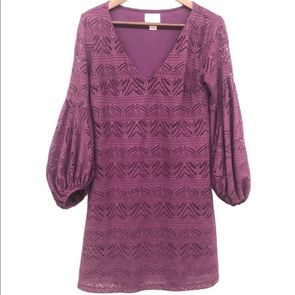 Maeve by Anthropologie eyelet dress purple xs - Picture 3 of 12
